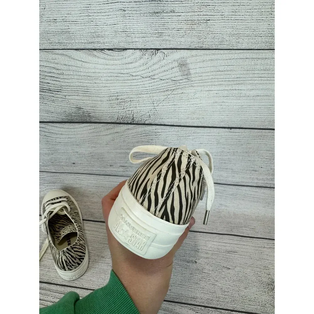Converse Women's Ivory & Black Zebra Printed Platform Sneakers Size 11 - Picture 5 of 11